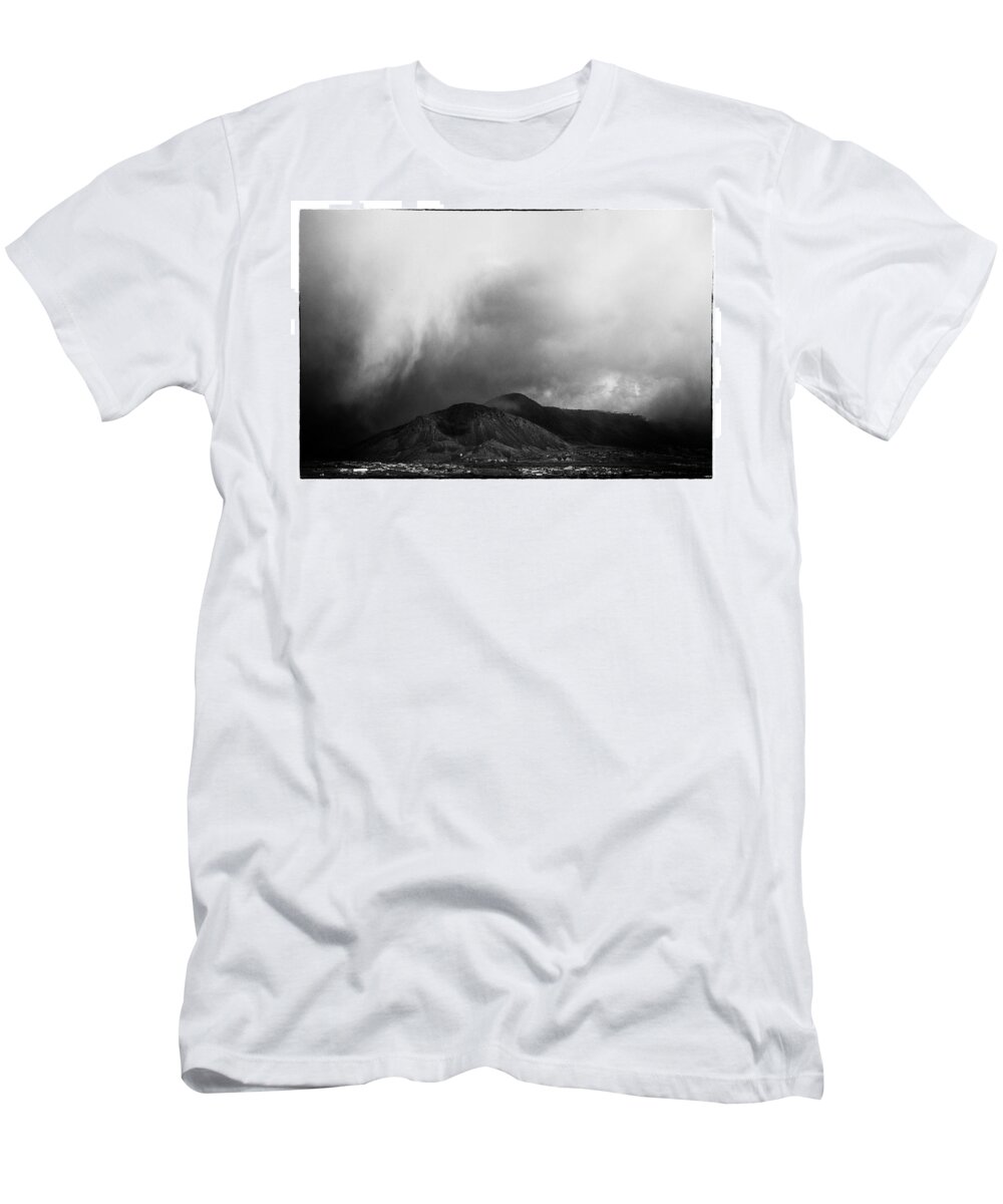 Film Noir T-Shirt featuring the photograph Storm Over Mt Paul by Theresa Tahara