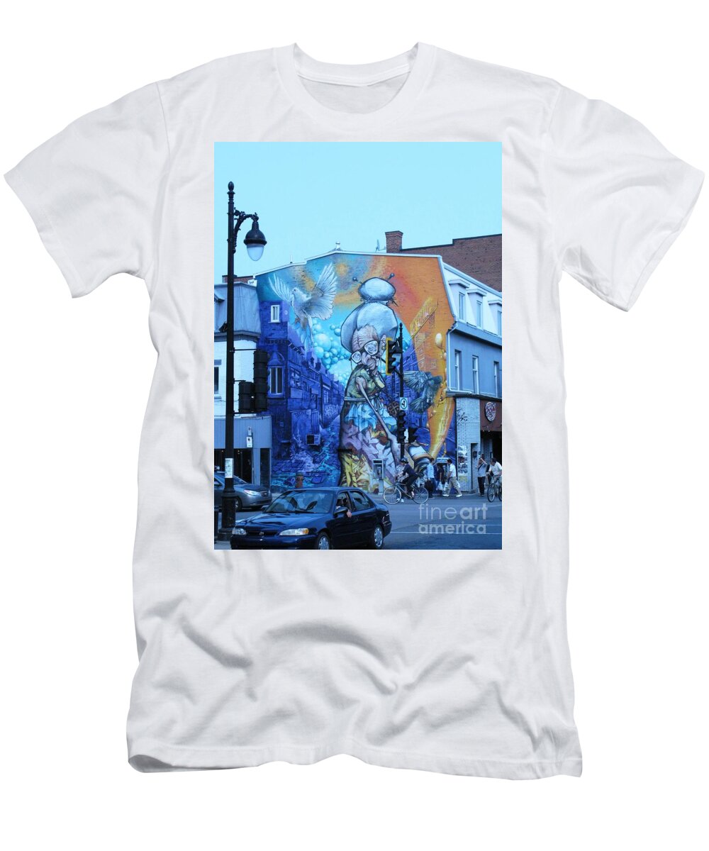 Street Art T-Shirt featuring the photograph Street Art. Montreal. Quebec 2014 2 by Ausra Huntington nee Paulauskaite