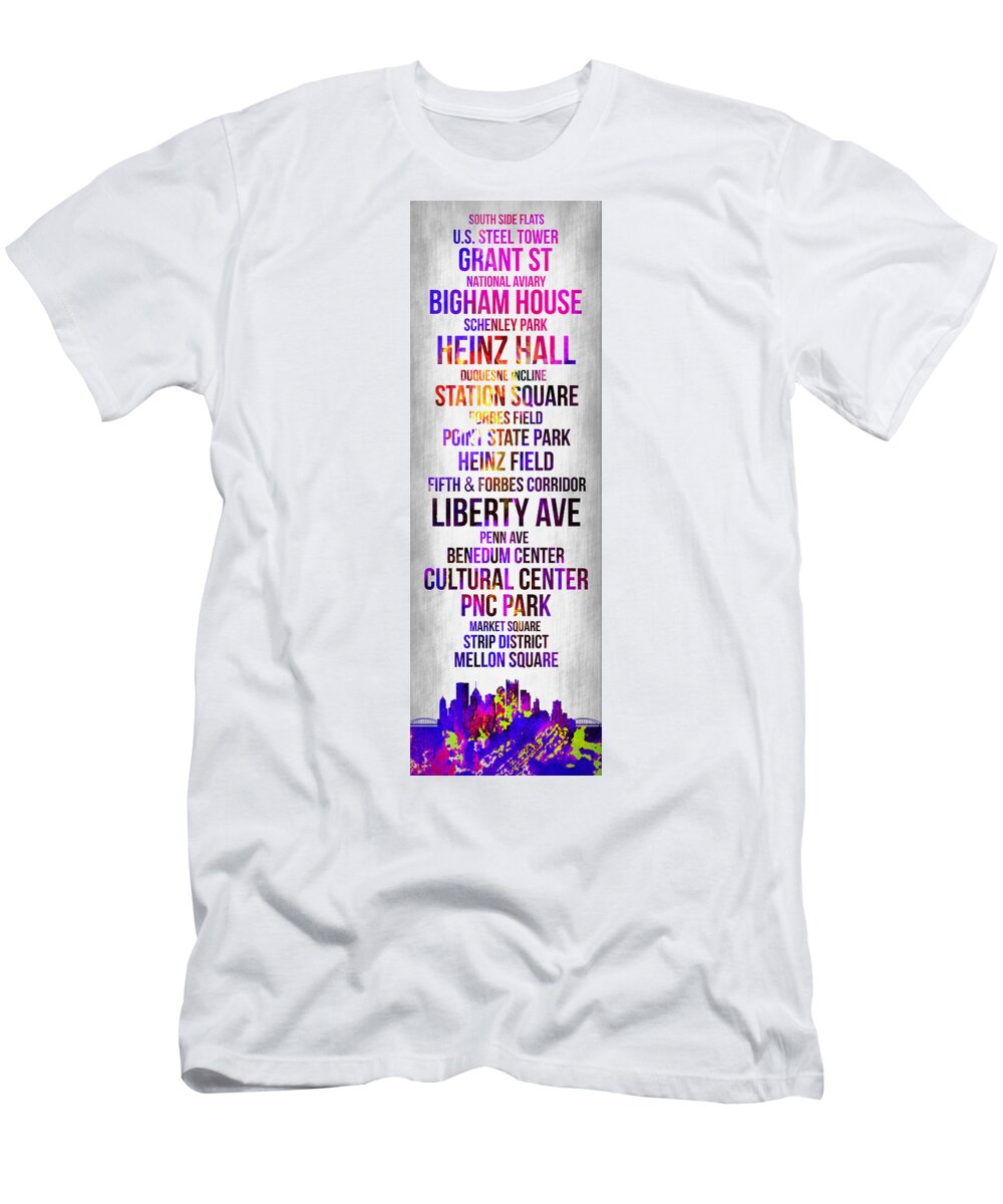 Pittsburgh T-Shirt featuring the digital art Streets of Pittsburgh 1 by Naxart Studio