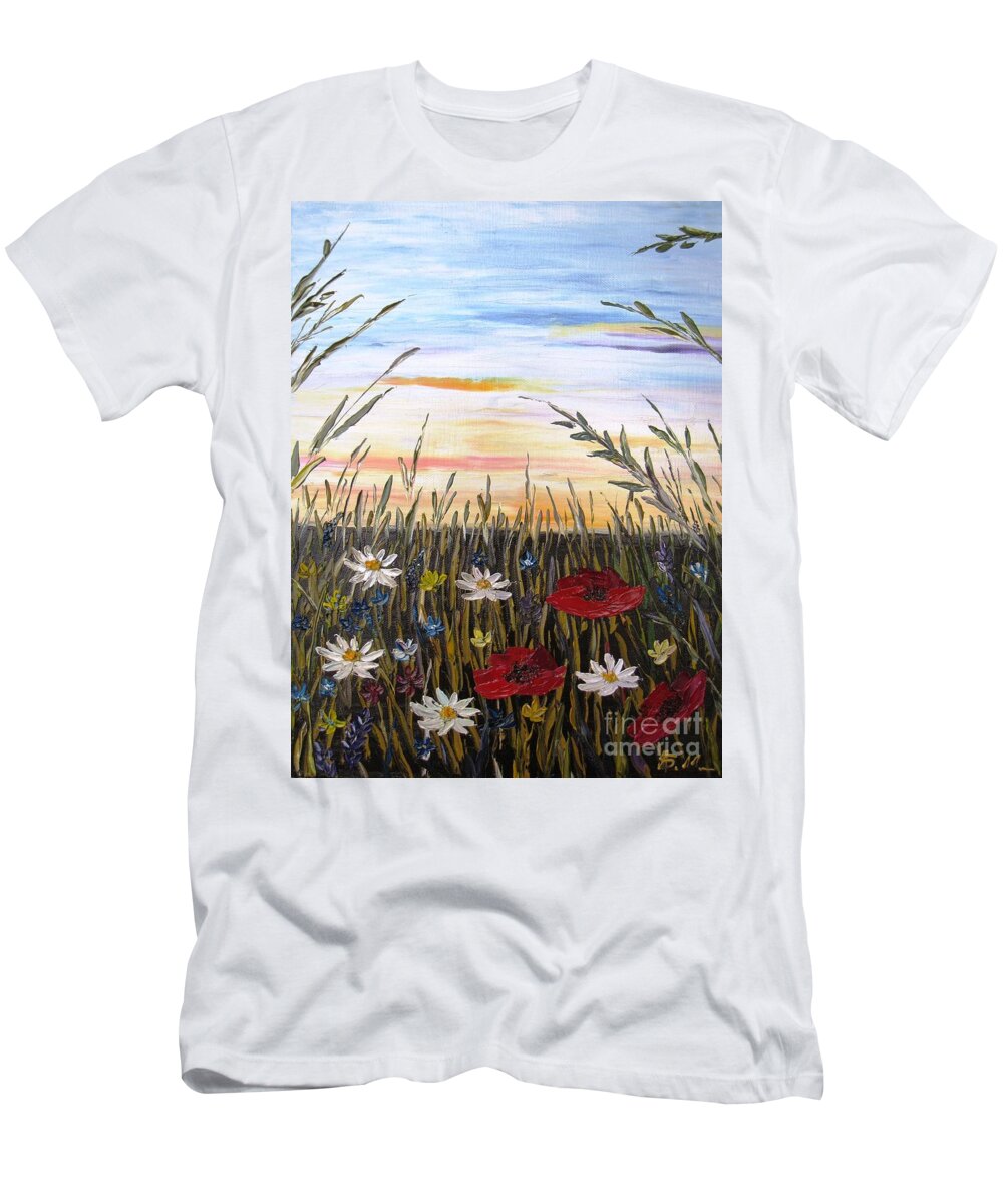 Summer T-Shirt featuring the painting Summer Dream 2 by Amalia Suruceanu