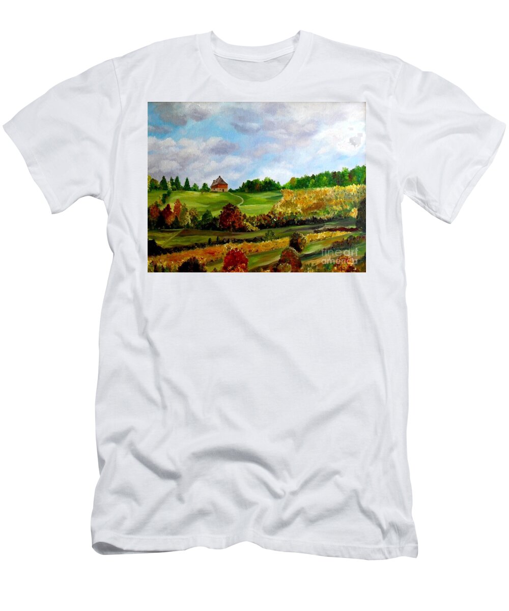 Russian T-Shirt featuring the painting Summer's End by Julie Brugh Riffey