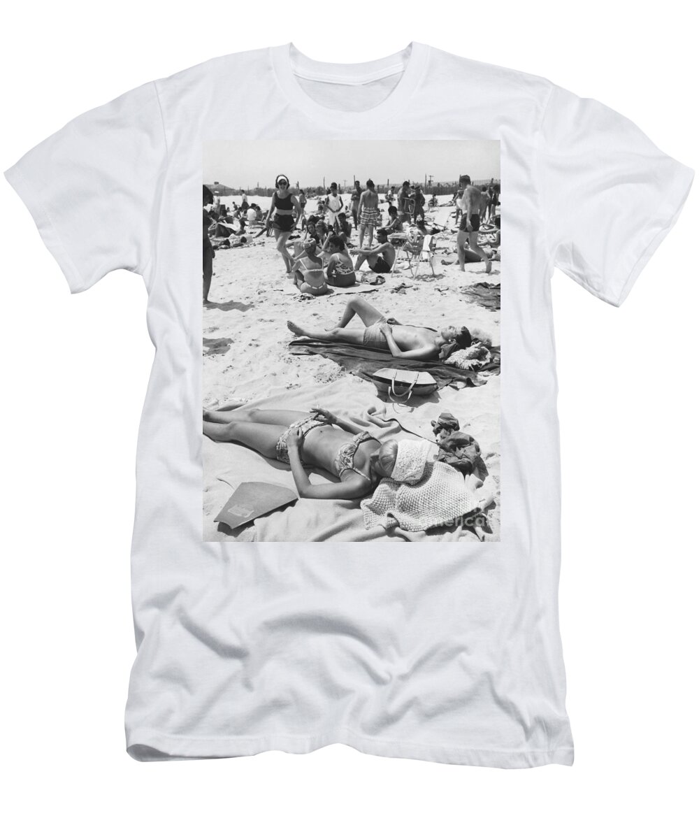 History T-Shirt featuring the photograph Sunbathers, 1963 by Suzanne Szasz