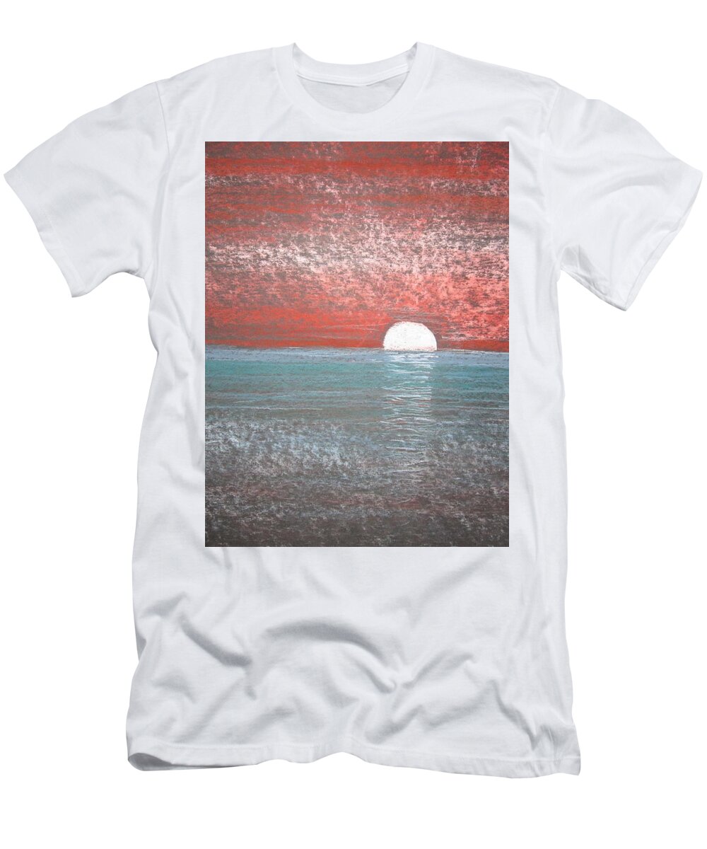 Sunset T-Shirt featuring the drawing Sunset by Ingrid Van Amsterdam