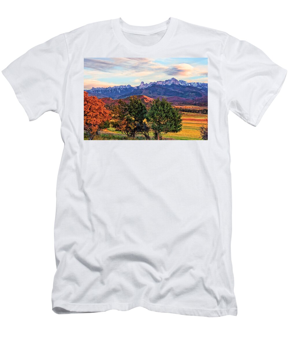 Autum T-Shirt featuring the photograph Sunset Over Owl Creek Pass by Rick Wicker