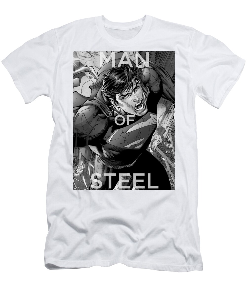  T-Shirt featuring the digital art Superman - Flight Of Steel by Brand A