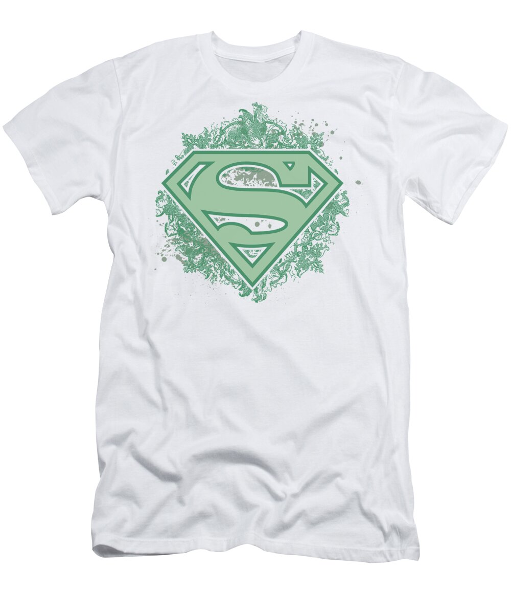 Superman T-Shirt featuring the digital art Superman - Ornate Shield by Brand A
