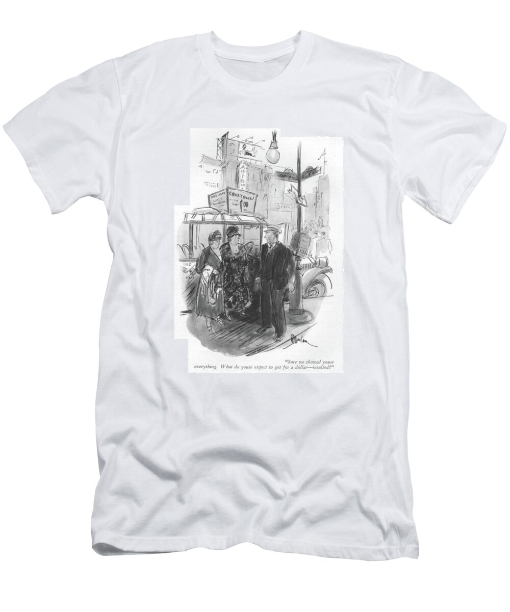 104841 Pba Perry Barlow T-Shirt featuring the drawing We Showed Youse Everything by Perry Barlow