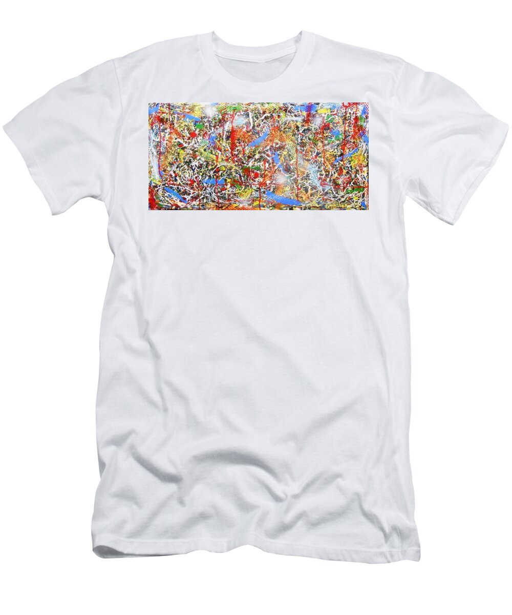 Abstract T-Shirt featuring the painting Swirls Amore by GH FiLben