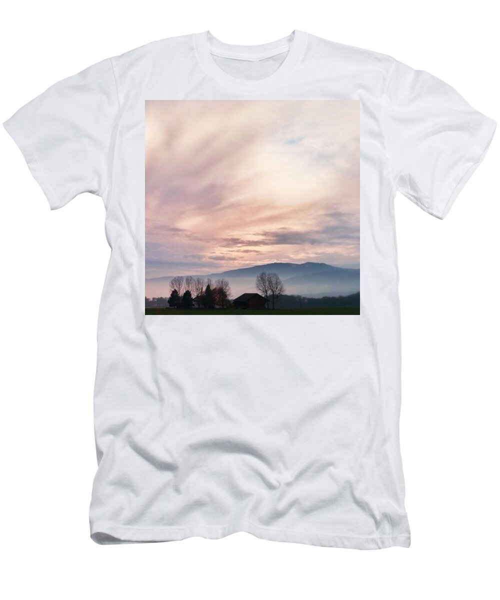 Pink T-Shirt featuring the photograph Switzerland Countryside by Aleck Cartwright
