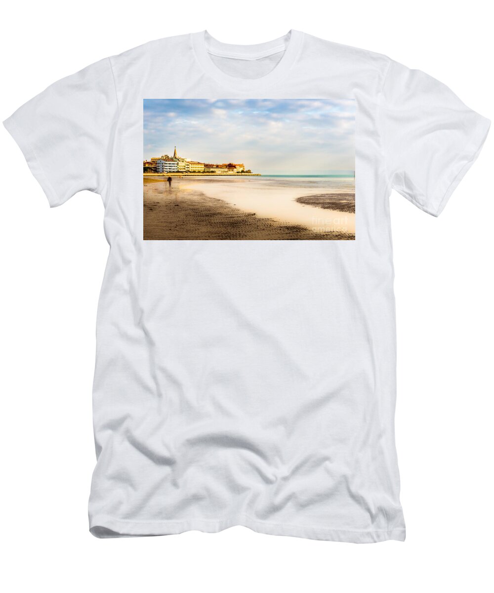 Friaul-julisch Venetien T-Shirt featuring the photograph Take A Walk At The Beach by Hannes Cmarits