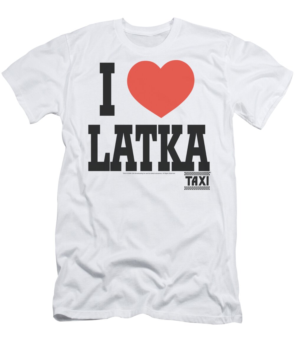Taxi T-Shirt featuring the digital art Taxi - I Heart Latka by Brand A