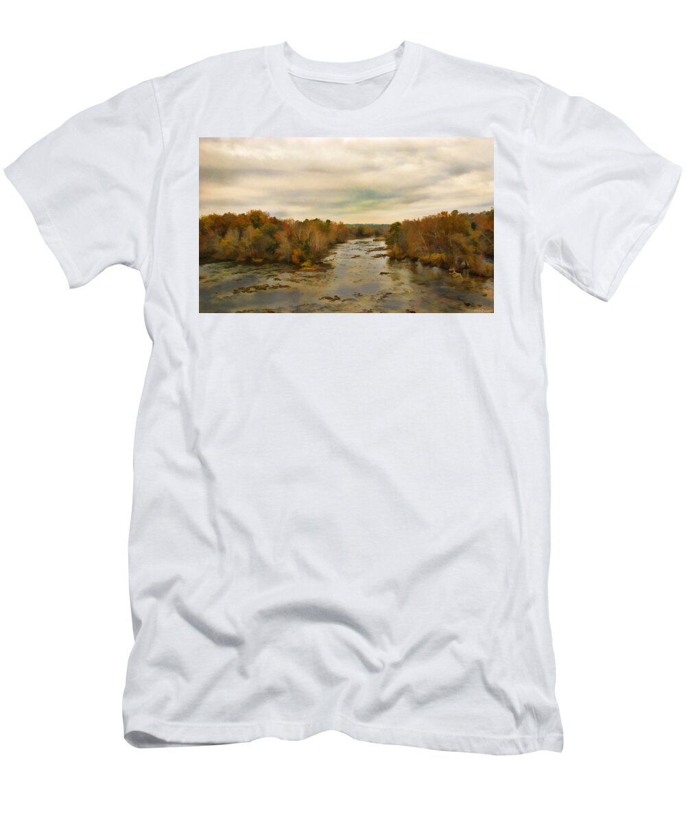 Broad River T-Shirt featuring the painting The Broad River by Steven Richardson