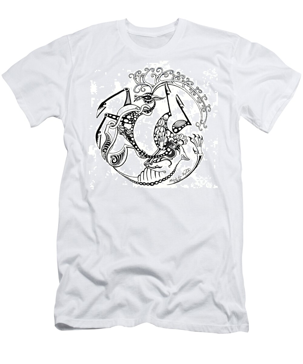 Deer T-Shirt featuring the drawing The circle of life by Melinda Dare Benfield
