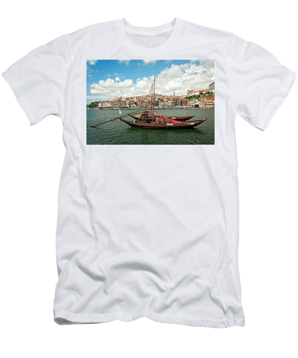 Crystal T-Shirt featuring the photograph The City of Porto in Portugal and the River Douro by Mitchell R Grosky