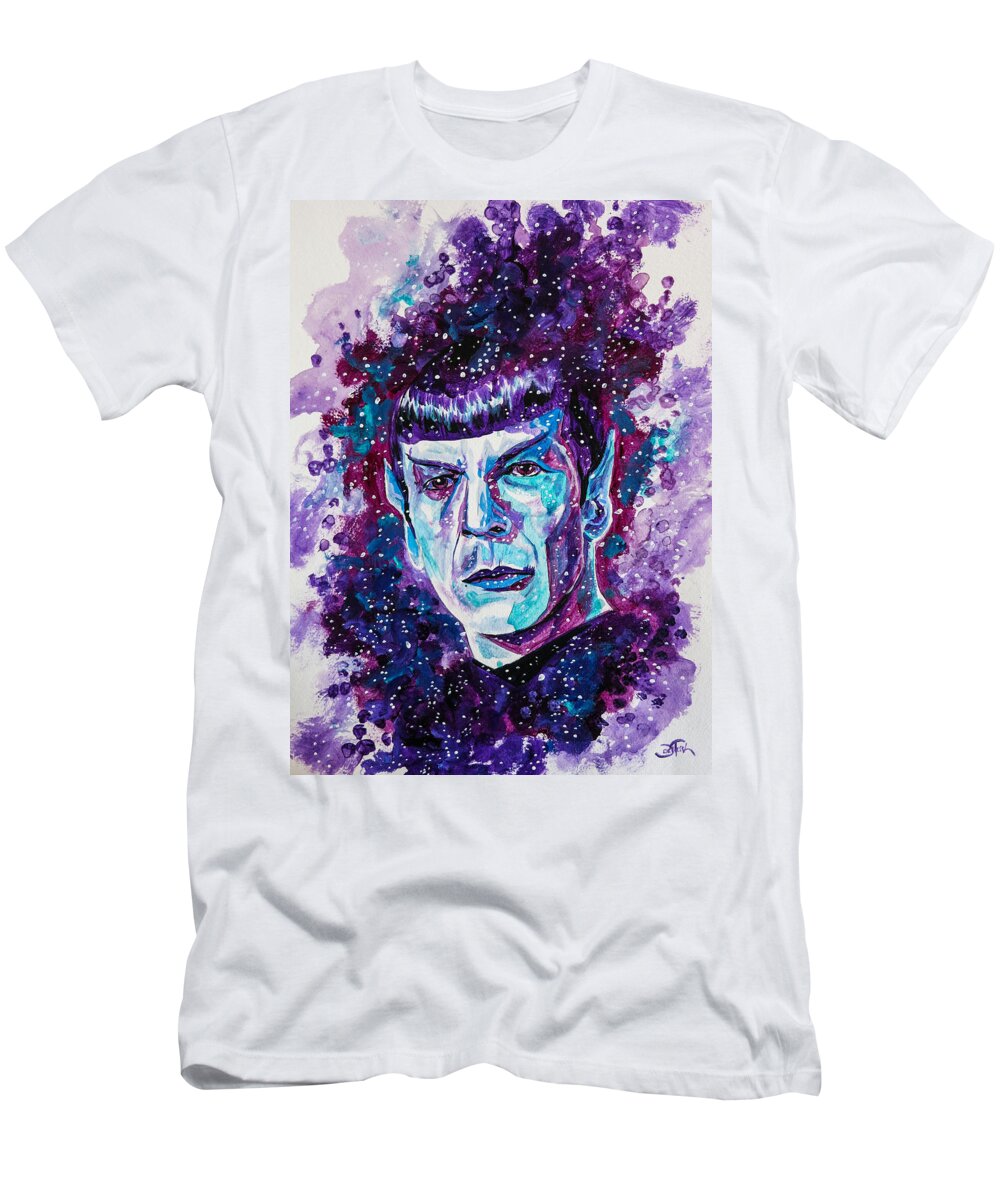 Portrait T-Shirt featuring the painting The Final Frontier by Joel Tesch