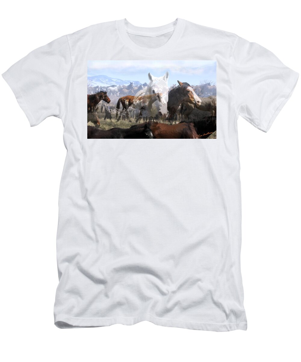 Horses T-Shirt featuring the photograph The Herd 2 by Kae Cheatham