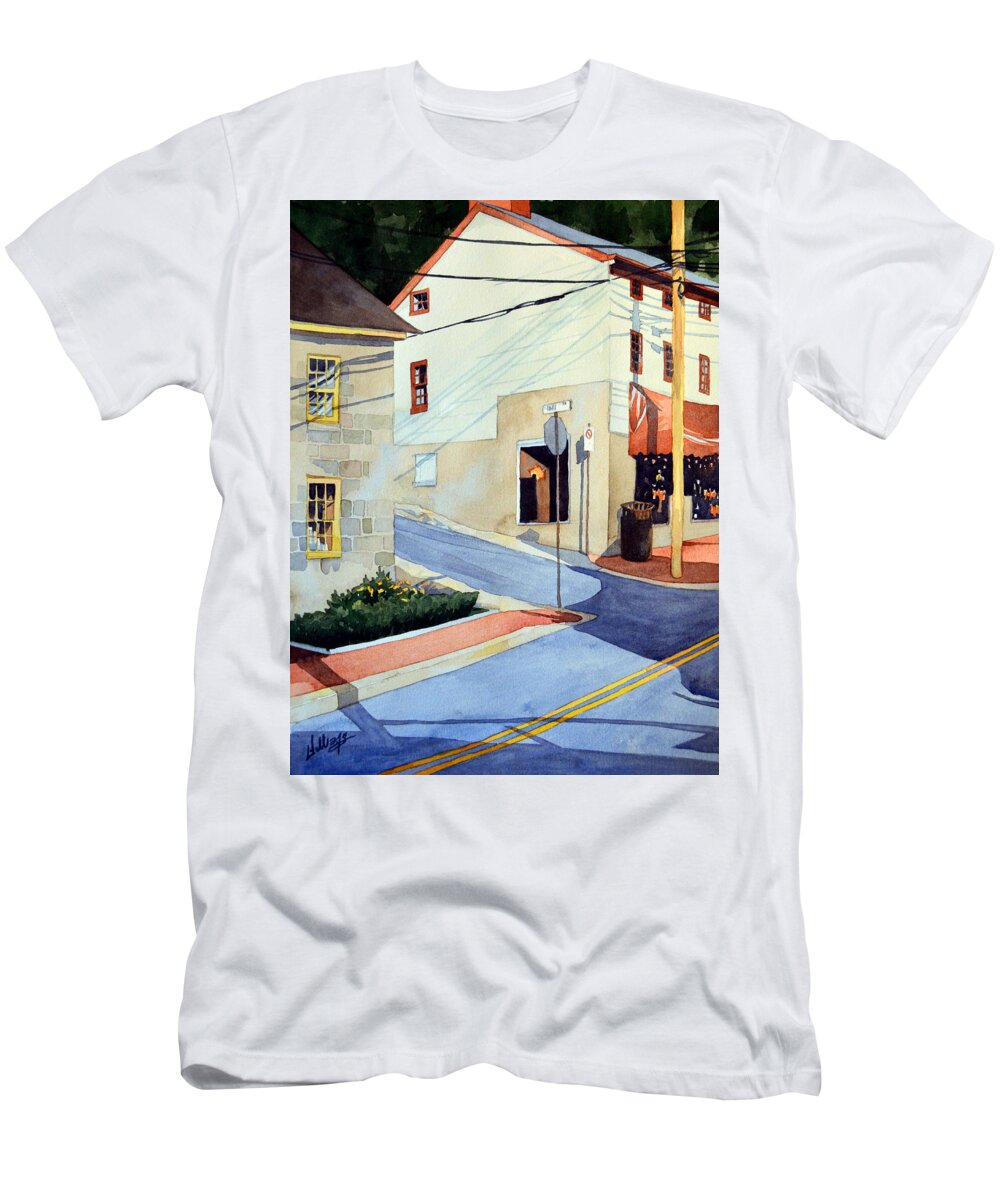 Landscape T-Shirt featuring the painting The Judge's Corner by Mick Williams