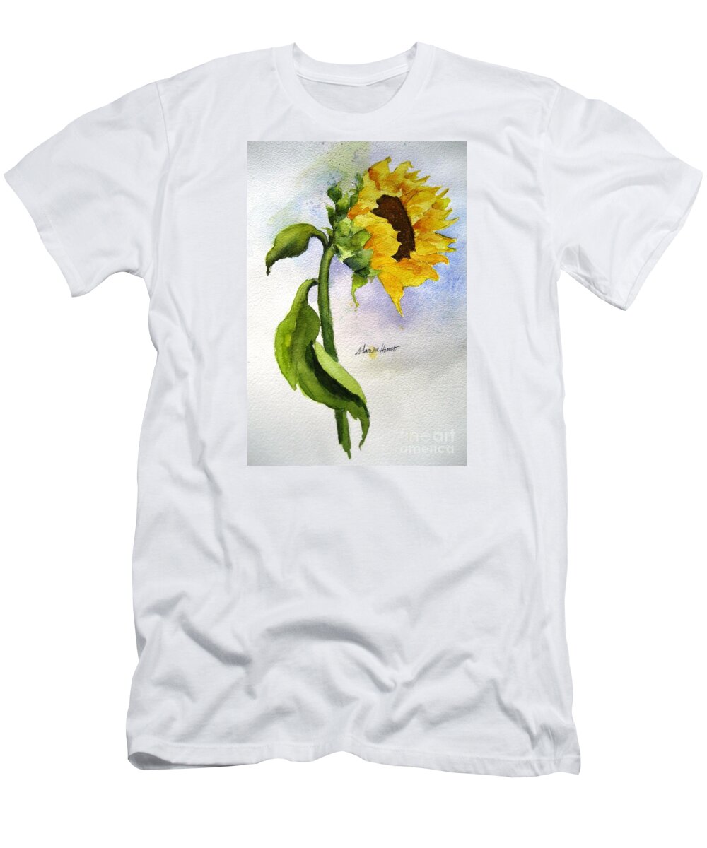 Lone Sunflower T-Shirt featuring the painting Random Acts of Kindness by Maria Hunt