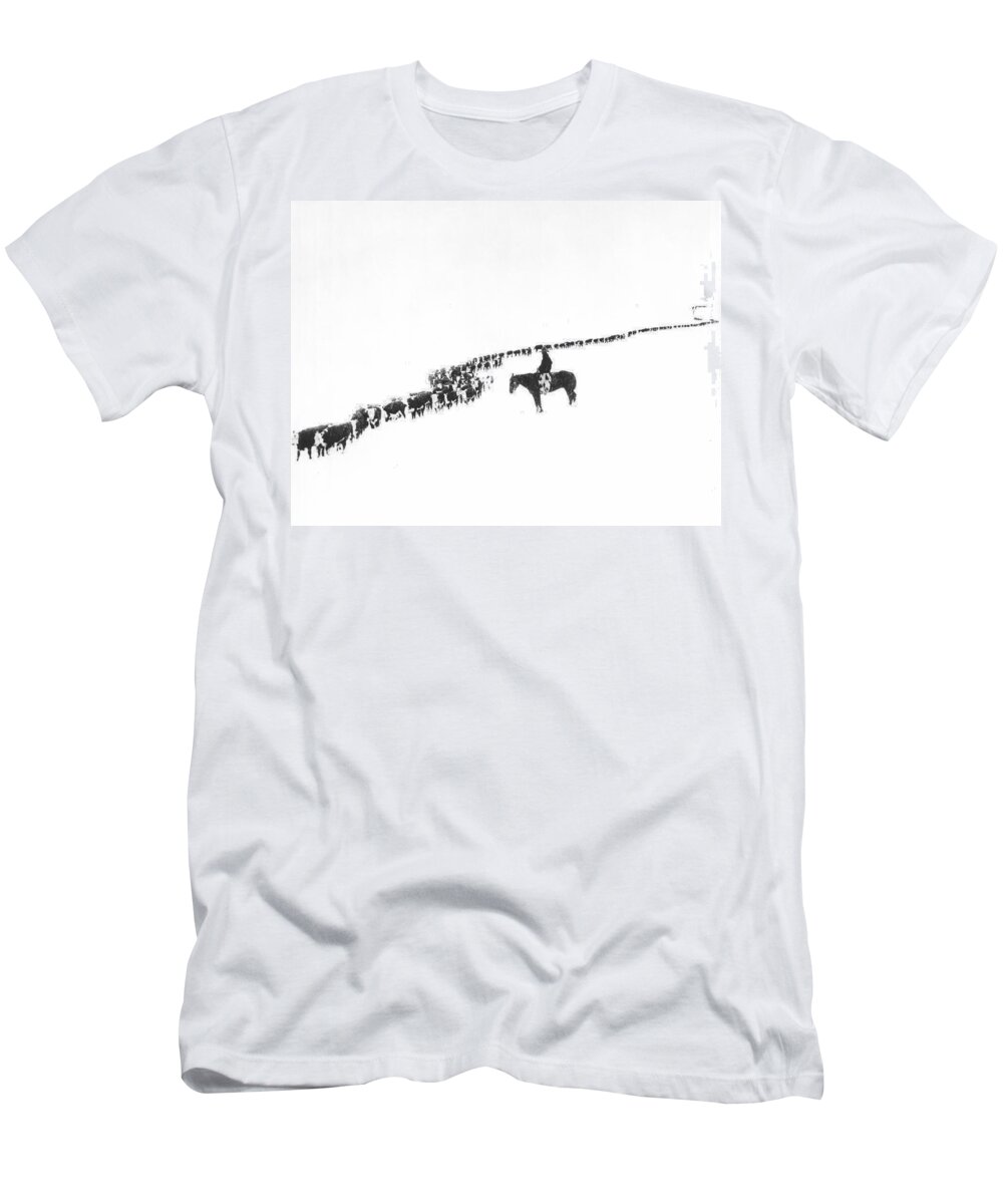 1920s T-Shirt featuring the photograph The Long Long Line by Underwood Archives Charles Belden