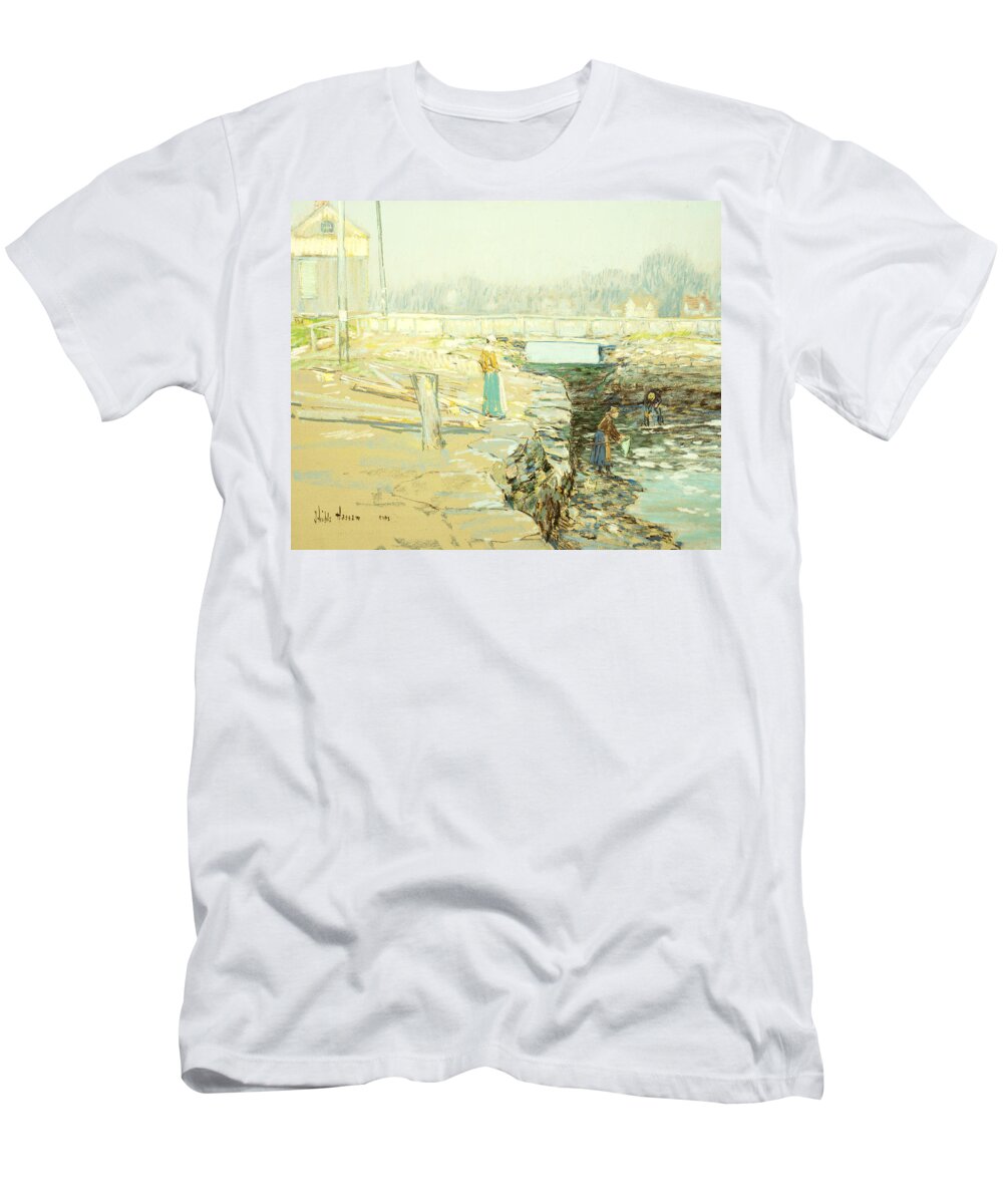 Agricultural; Agriculture; Peasants T-Shirt featuring the painting The Mill Dam Cos Cob by Childe Hassam