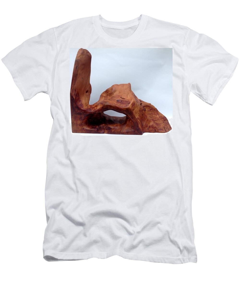 Kauri Wood T-Shirt featuring the sculpture The oldest wood in the world by Robert Margetts