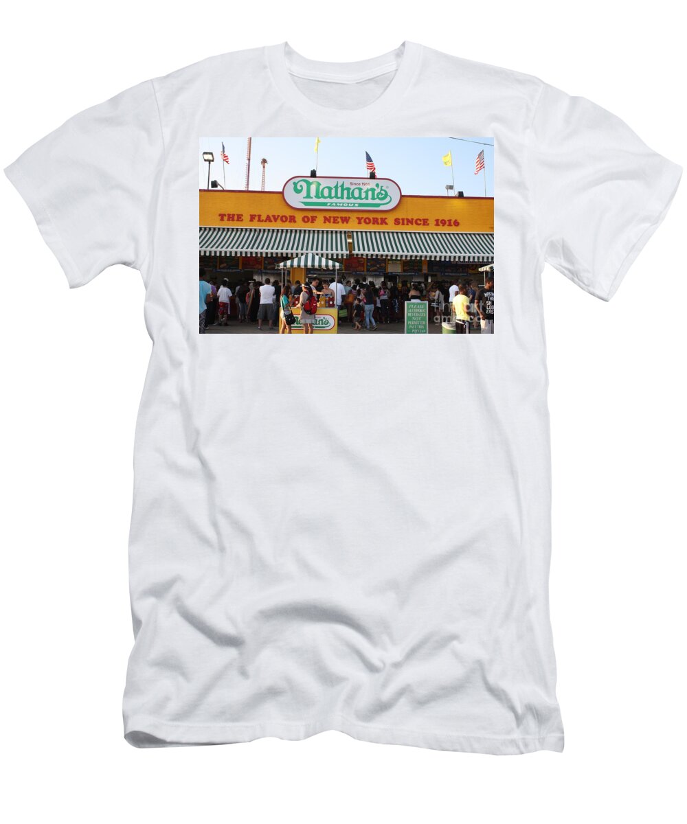 Famous Nathans Of Coney Island T-Shirt featuring the photograph Famous Nathan's of Coney Island by John Telfer
