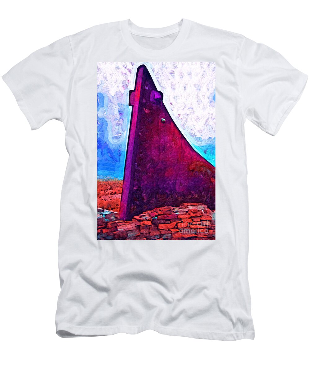 Abstract T-Shirt featuring the digital art The Purple Pink Wedge by Kirt Tisdale