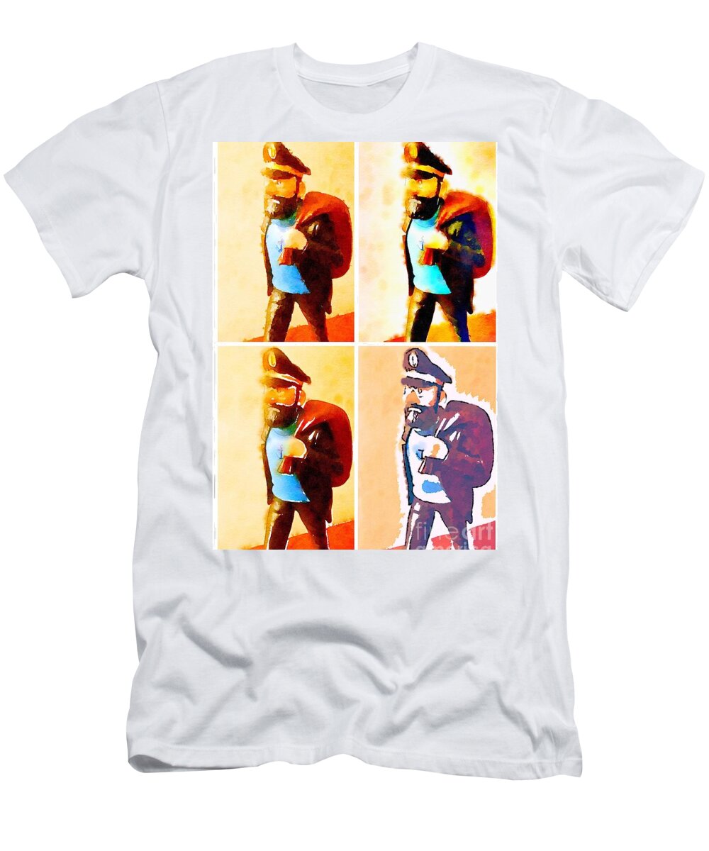 Captain T-Shirt featuring the painting The Seaman by HELGE Art Gallery