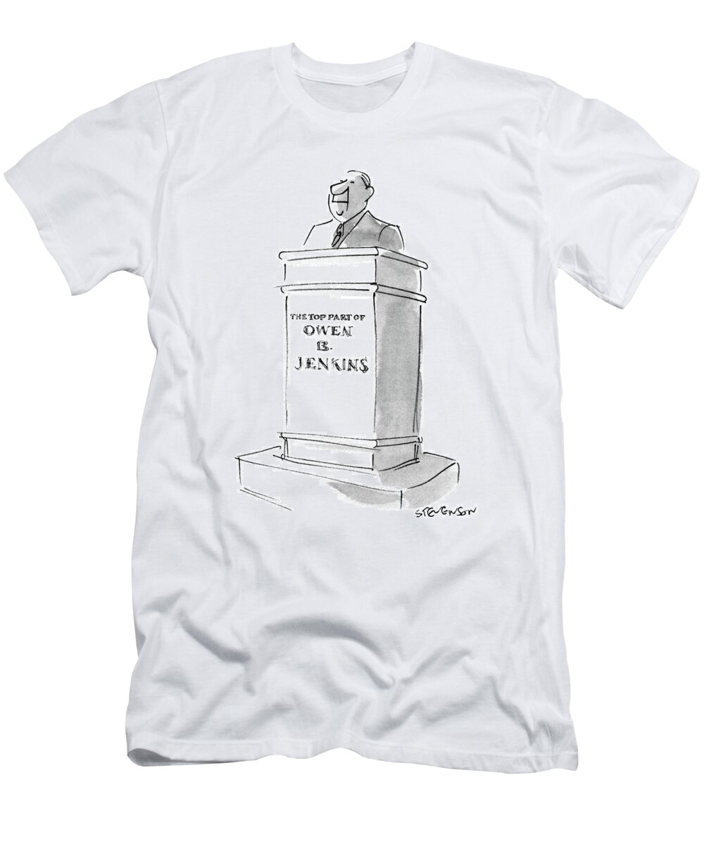 Art T-Shirt featuring the drawing The Top Part Of Owen B. Jenkins by James Stevenson