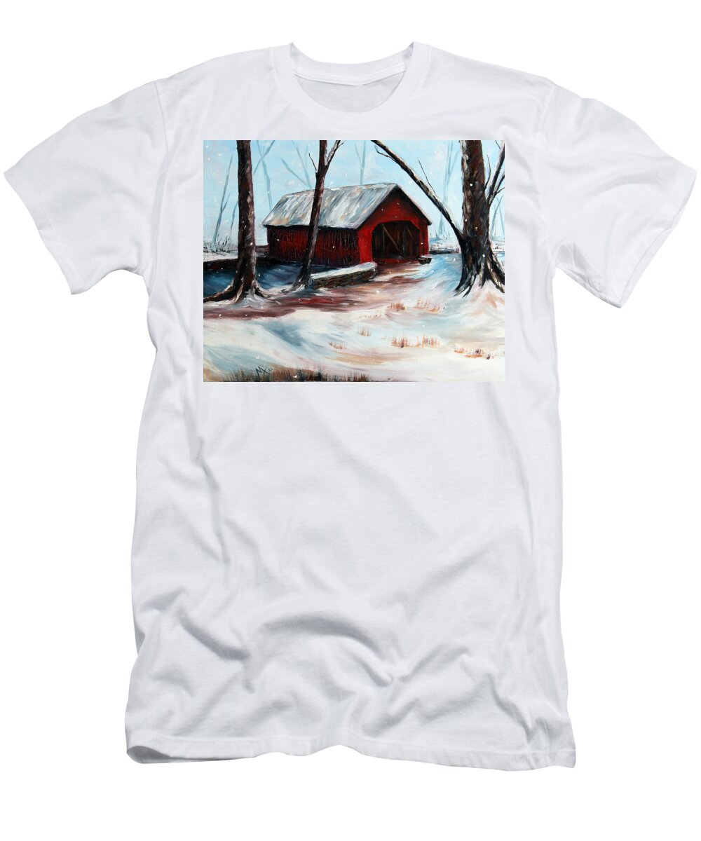 Nature T-Shirt featuring the painting The Way Home by Meaghan Troup