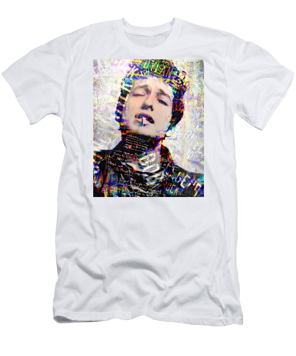 Bob Dylan T-Shirt featuring the digital art The Wordsmith by Mal Bray