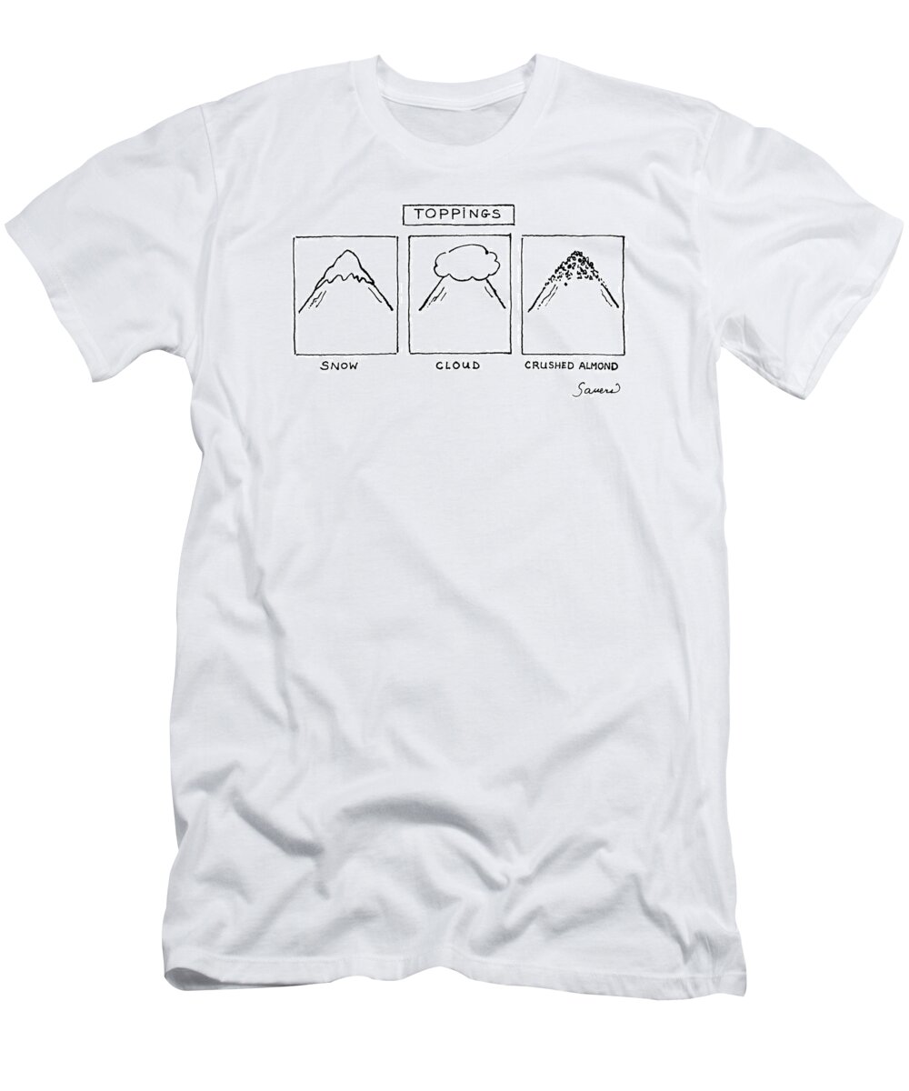 Toppings
(three-panel Drawing Of Mountains T-Shirt featuring the drawing Toppings by Charles Sauers
