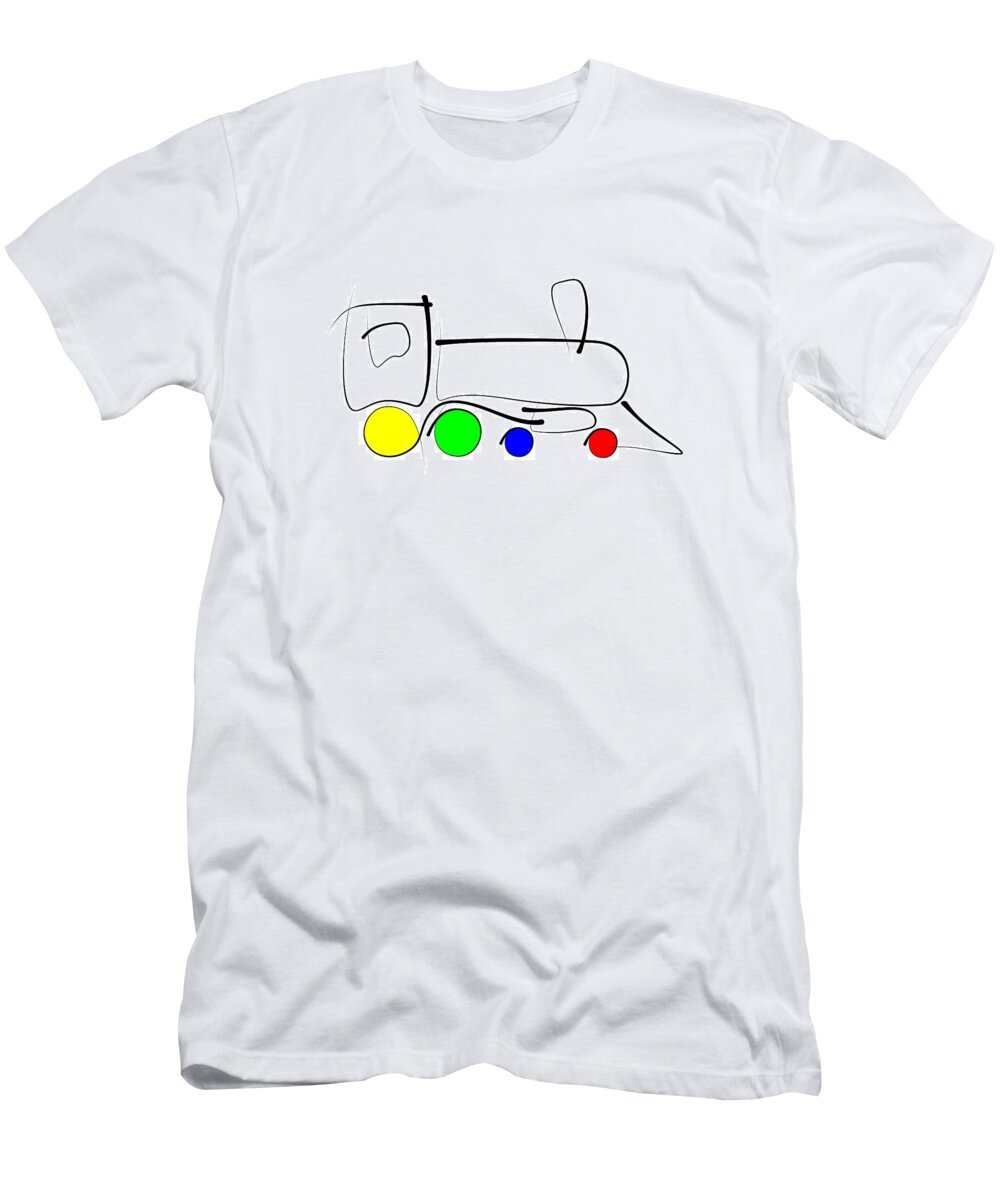 Vonat T-Shirt featuring the digital art Train by Pal Szeplaky