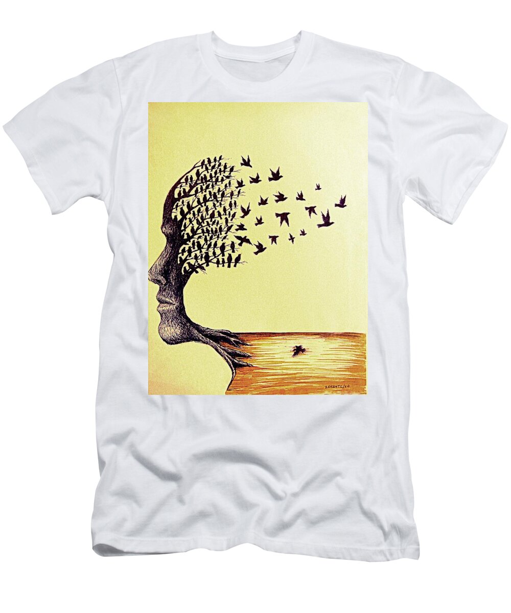 Ideals T-Shirt featuring the mixed media Tree Of Dreams by Paulo Zerbato