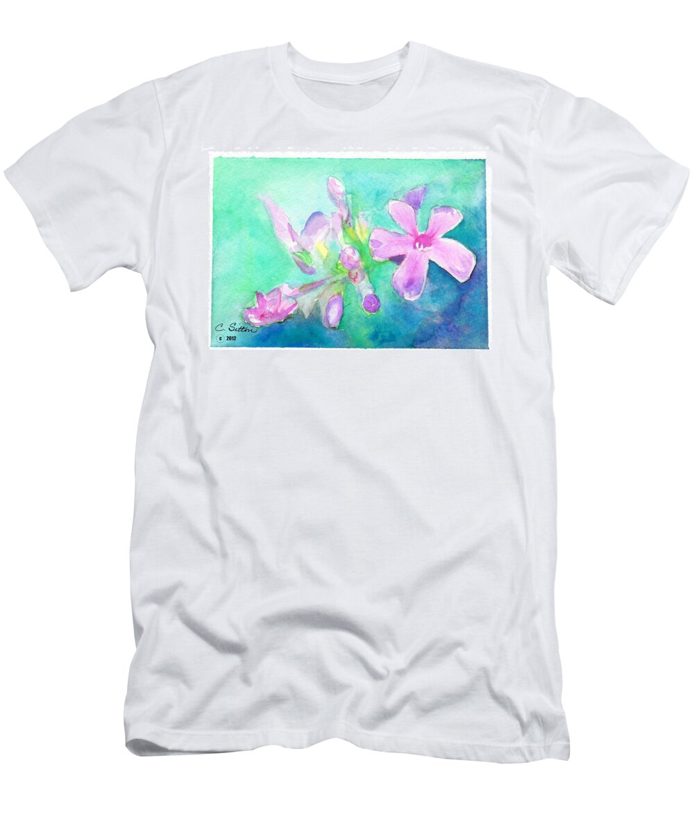 C Sitton Painting Paintings T-Shirt featuring the painting Tropical Flowers by C Sitton