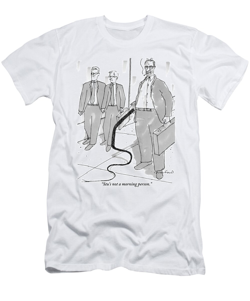 Businessmen T-Shirt featuring the drawing Two Businessmen Comment On A Third by Michael Crawford
