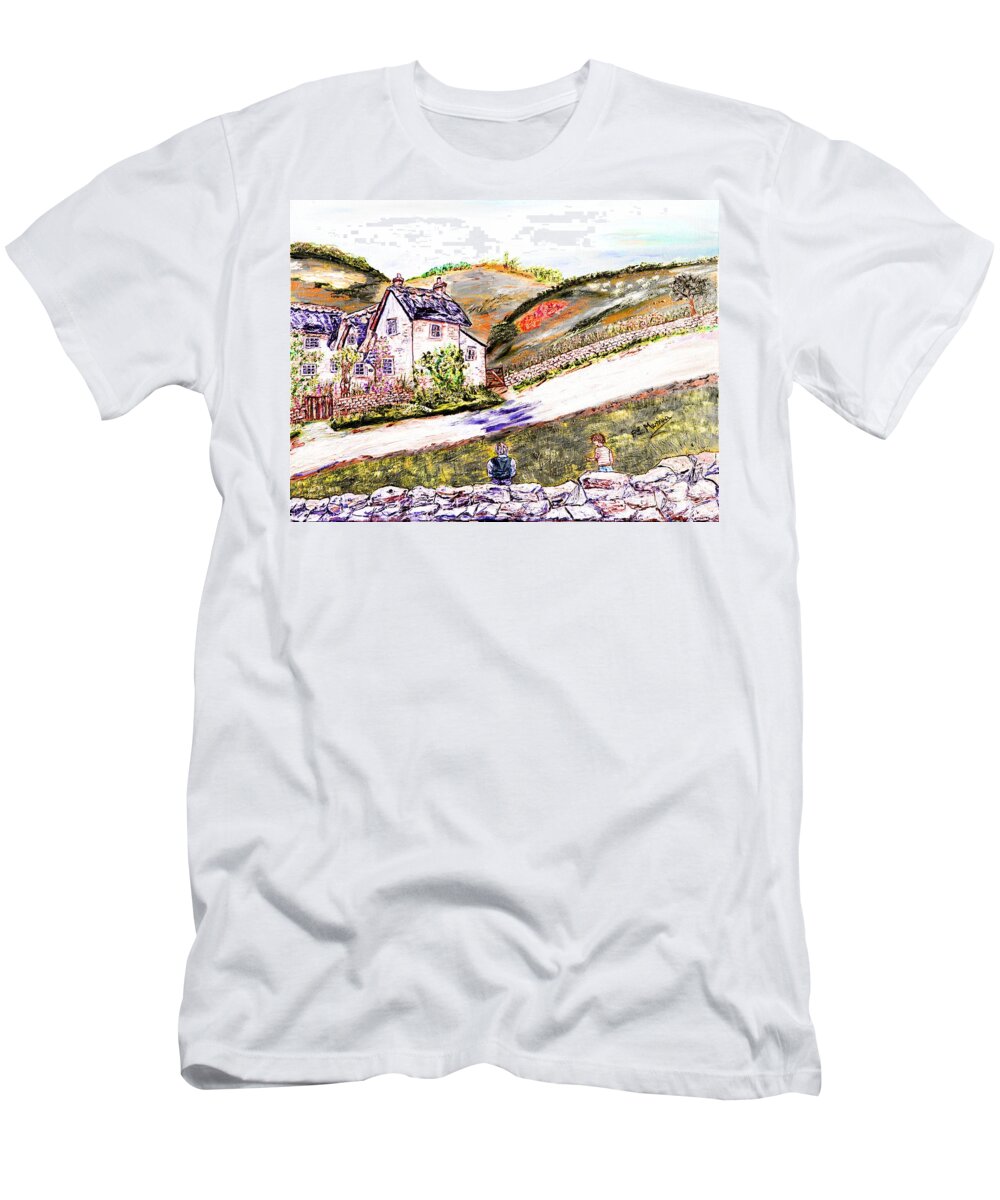 Drawing T-Shirt featuring the painting An afternoon in June #1 by Loredana Messina