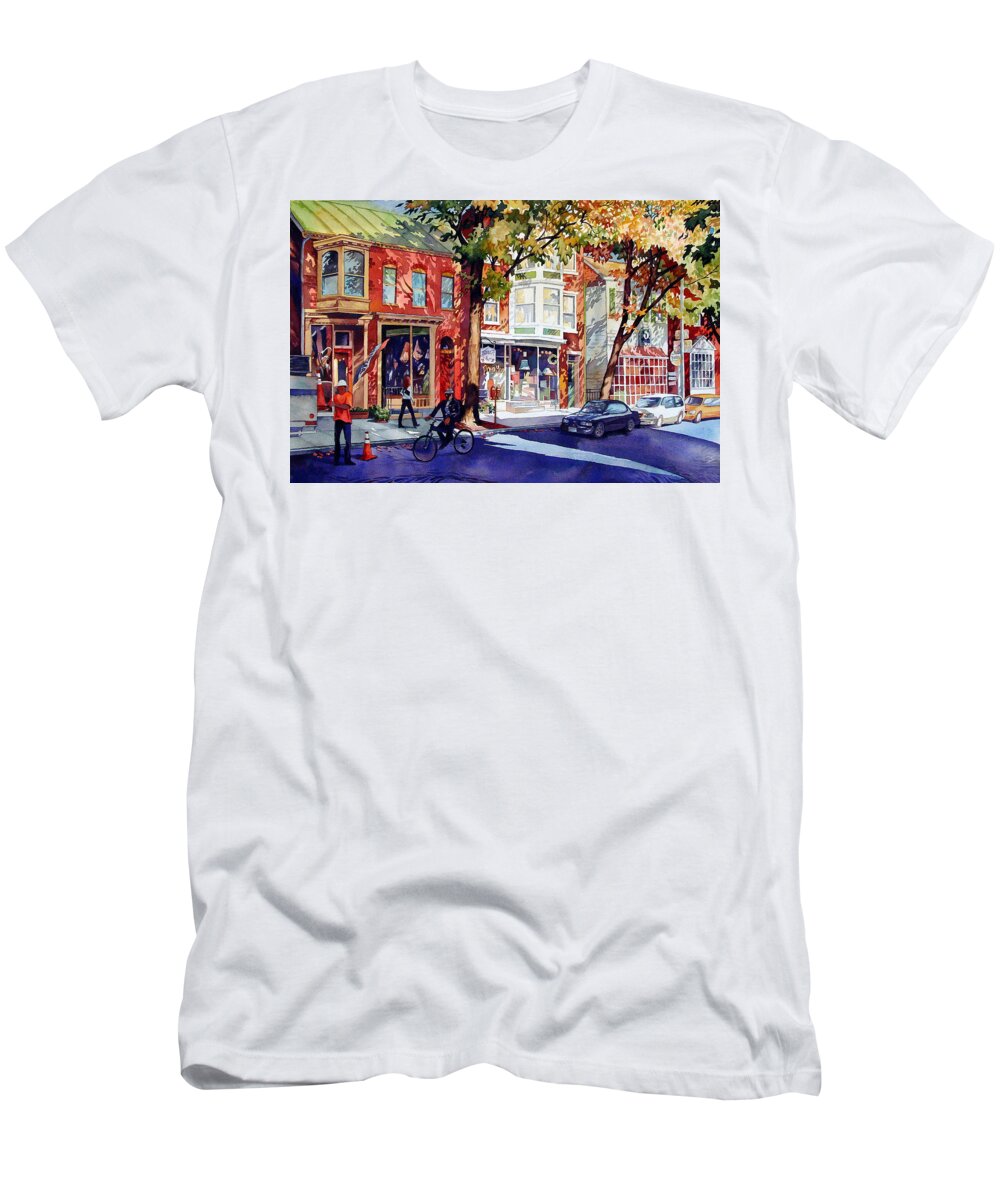 Landscape T-Shirt featuring the painting Under Construction by Mick Williams