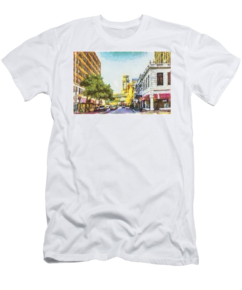 Union Avenue T-Shirt featuring the painting Union and 3rd by Barry Jones