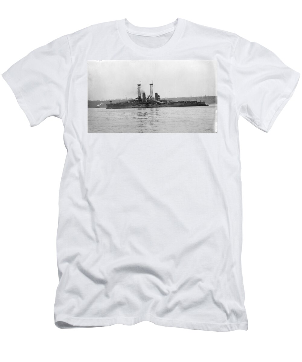 1910 T-Shirt featuring the photograph Uss Michigan, C1910 by Granger