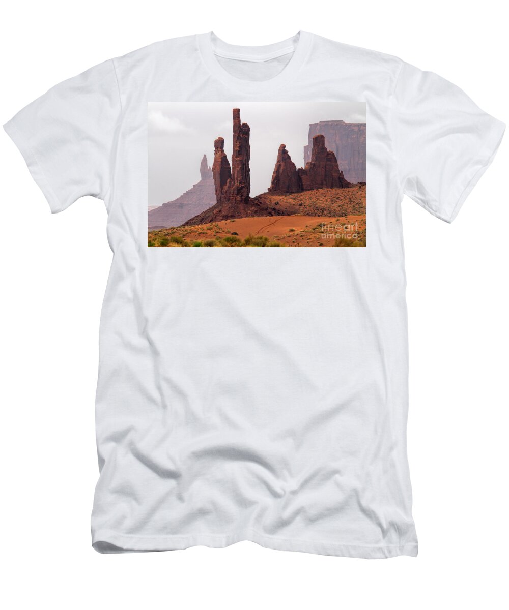 Red Rocks T-Shirt featuring the photograph Vanguards by Jim Garrison