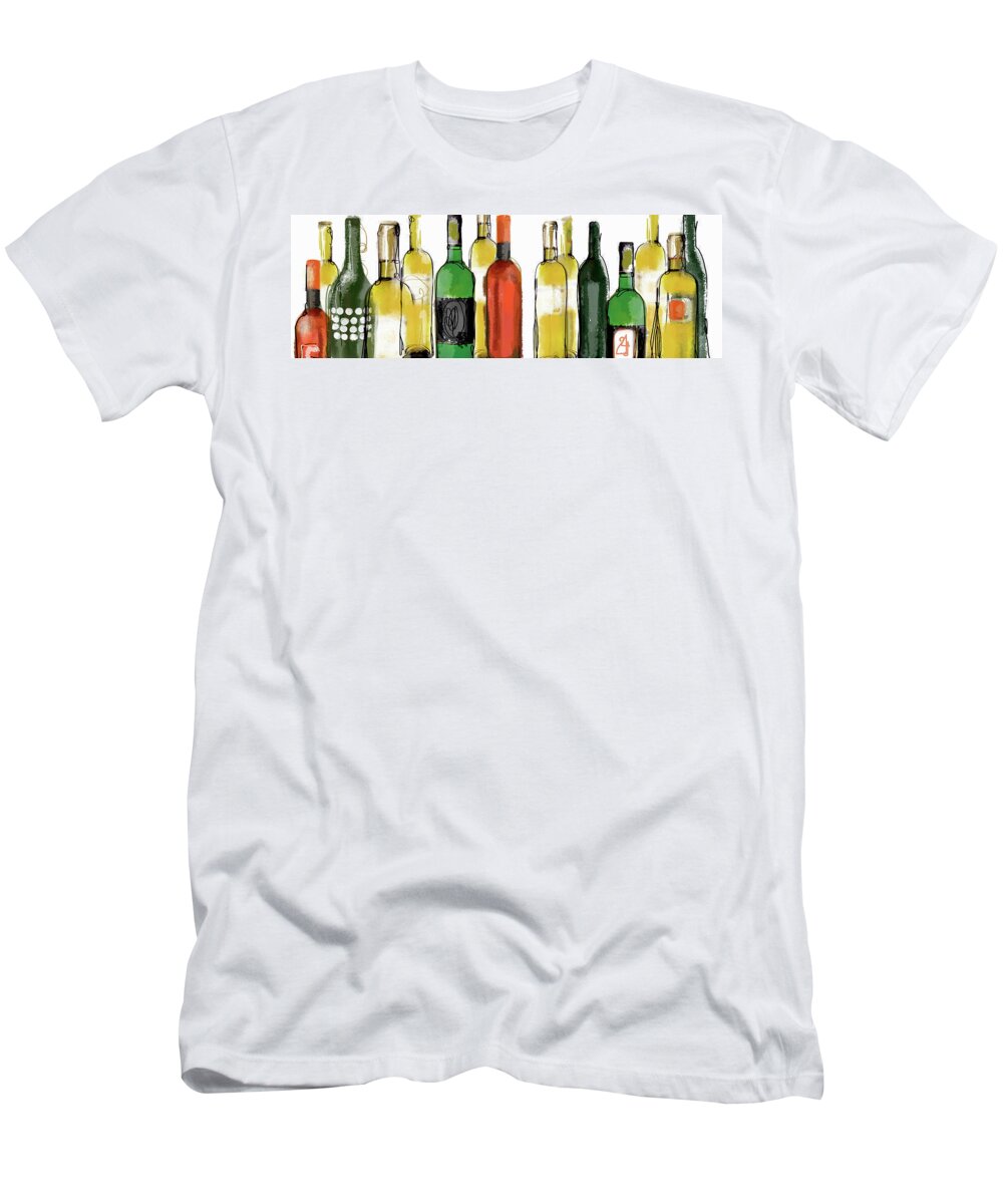 Abundance T-Shirt featuring the photograph Various Wine Bottles by Ikon Ikon Images
