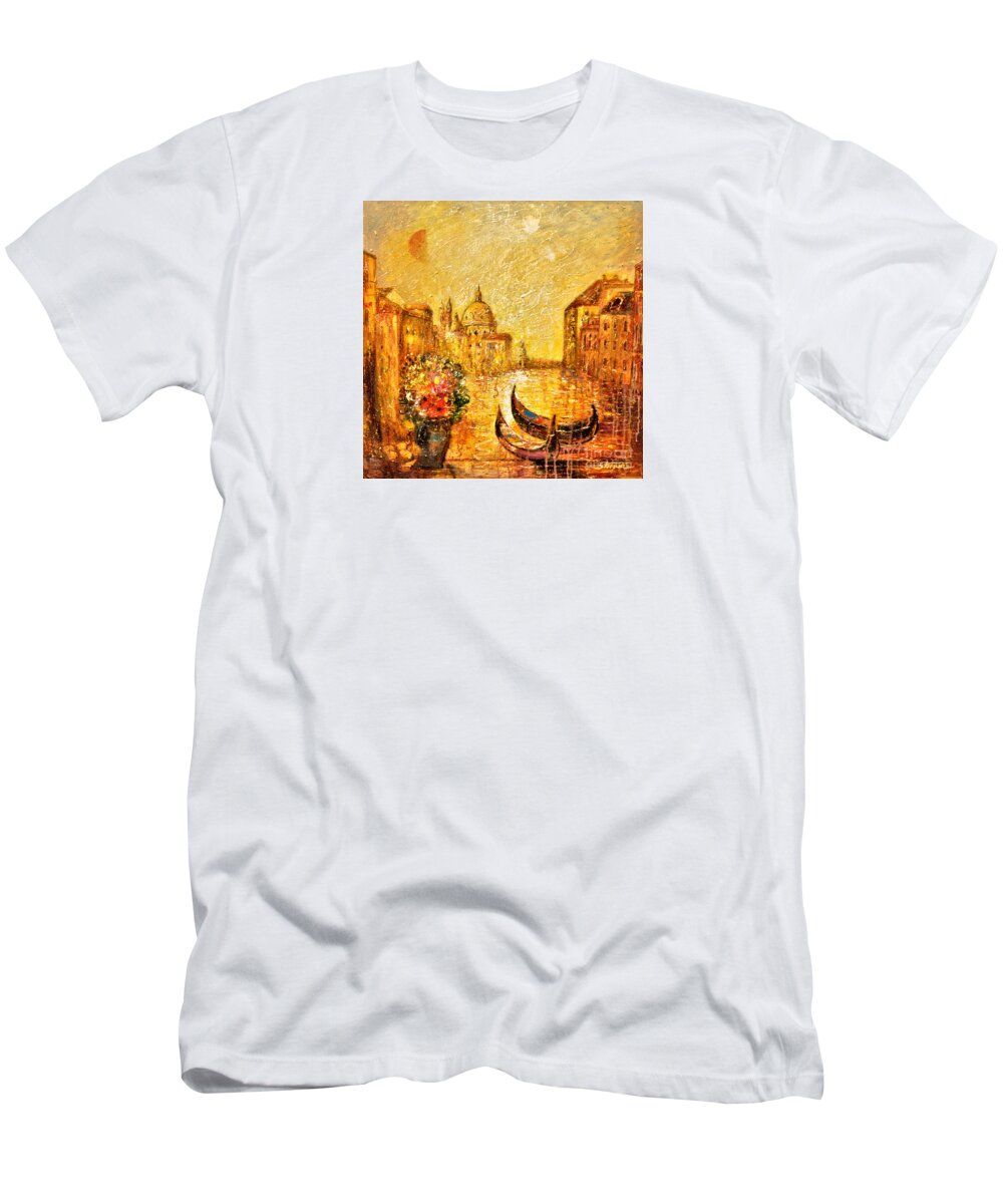 Landscape Paintings T-Shirt featuring the painting Venice II by Shijun Munns