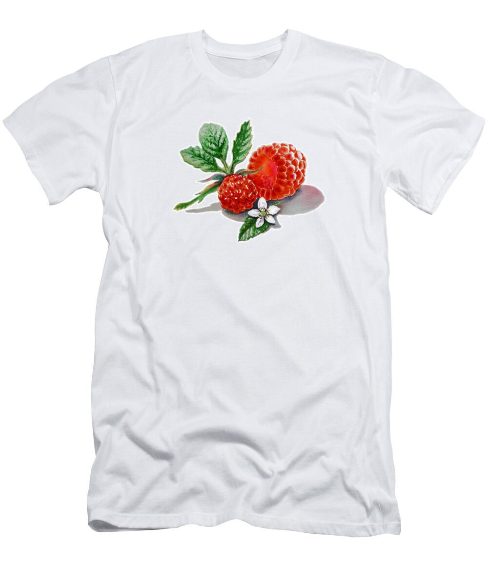 Berry T-Shirt featuring the painting Artz Vitamins A Very Happy Raspberry by Irina Sztukowski