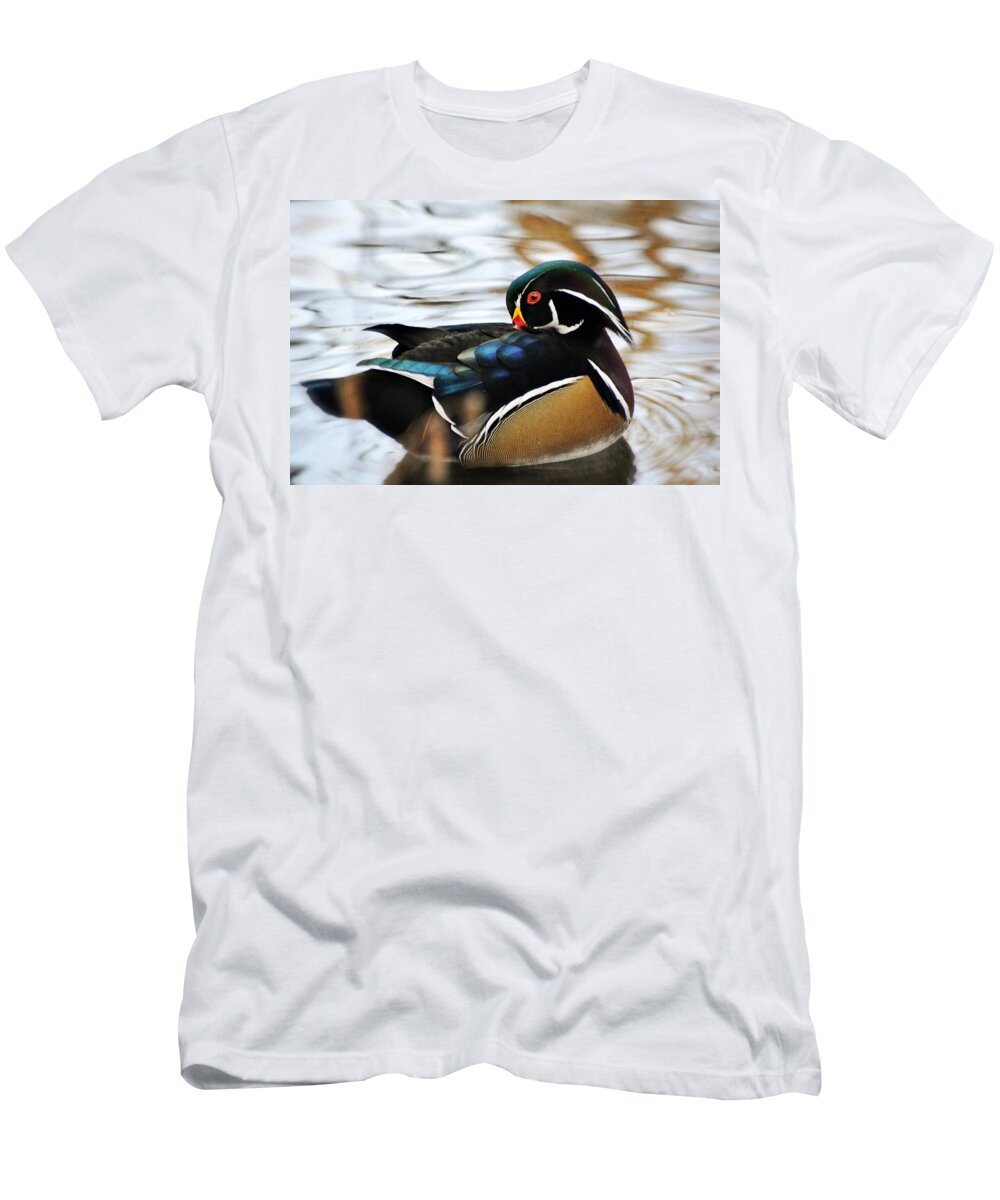 Duck T-Shirt featuring the photograph Vibrant Duclk by Marty Koch
