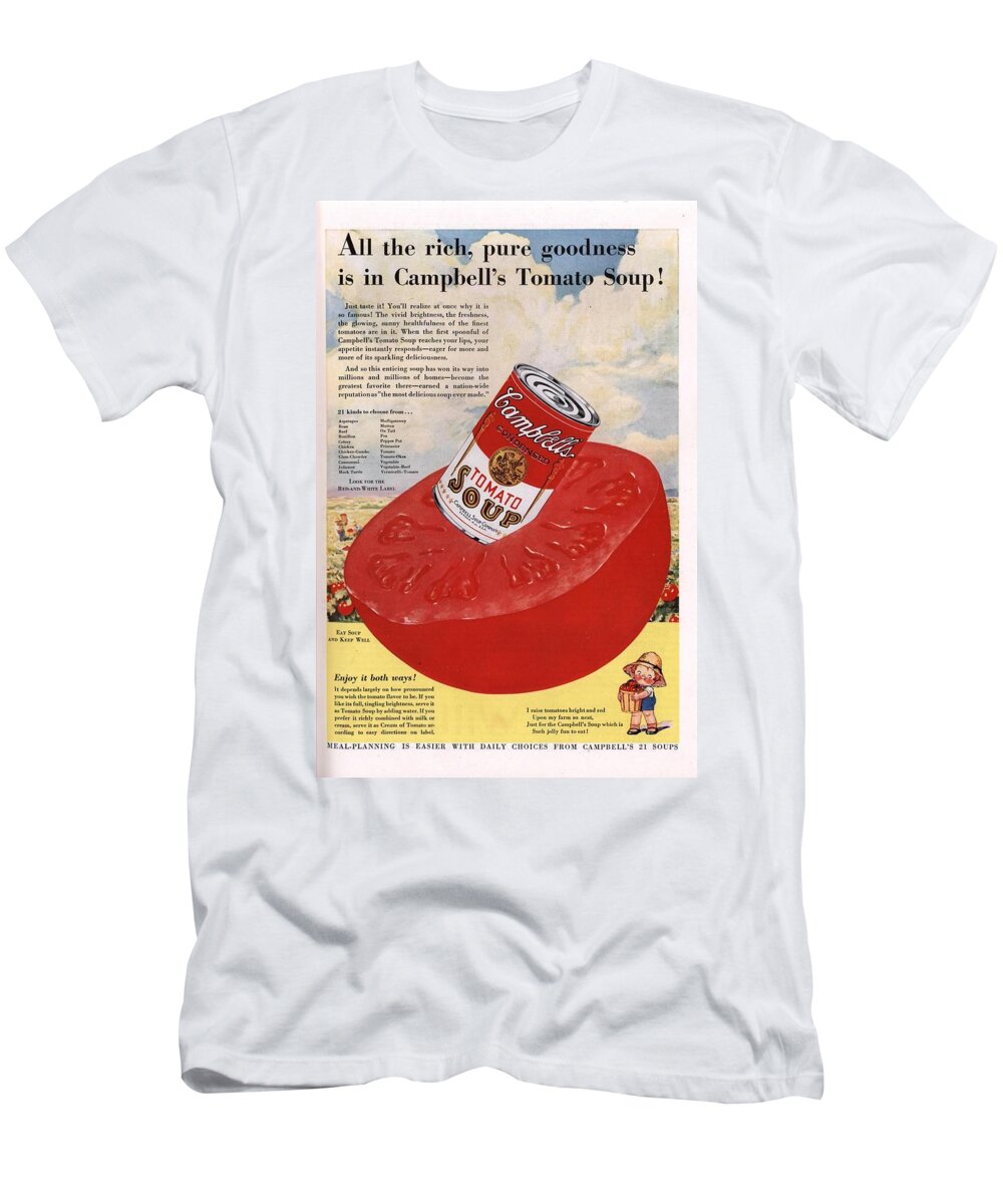 Ad T-Shirt featuring the photograph Vintage Campbells Soup Ad by Georgia Clare