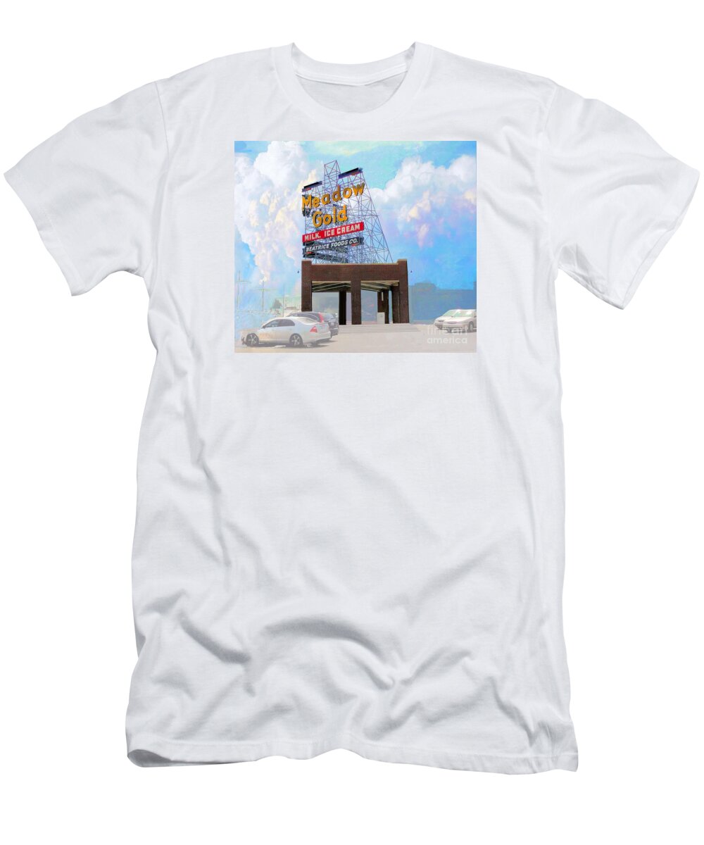 Meadow Gold T-Shirt featuring the photograph Vintage Meadow Gold Sign by Janette Boyd