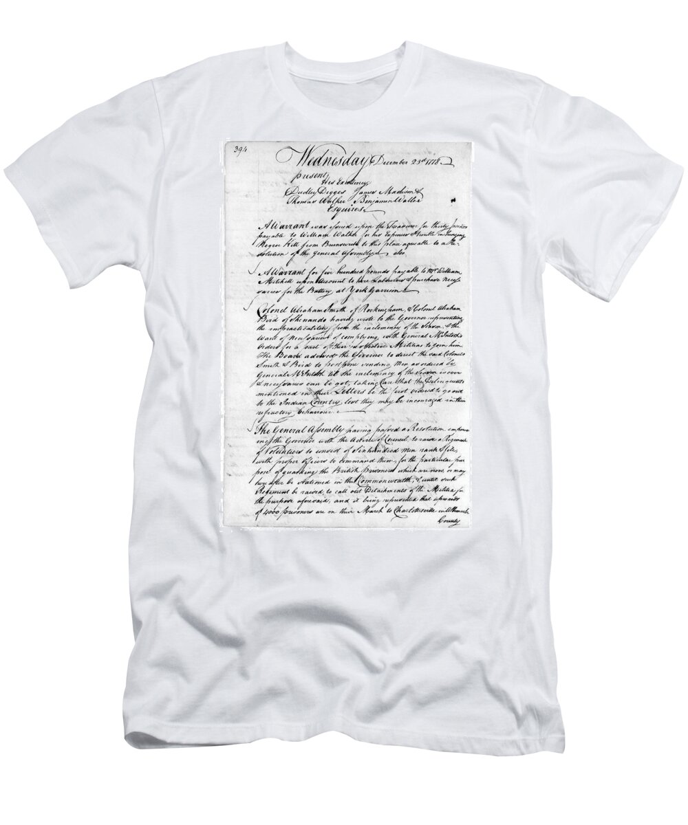 1778 T-Shirt featuring the photograph Virginia Council Of State by Granger