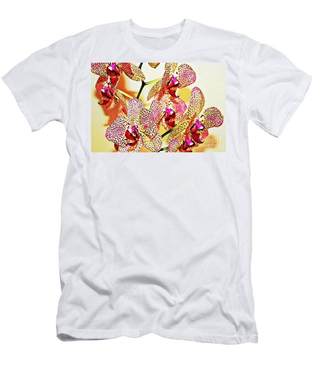 Orchid T-Shirt featuring the photograph Watercolor Orchid Shadows by Judy Palkimas