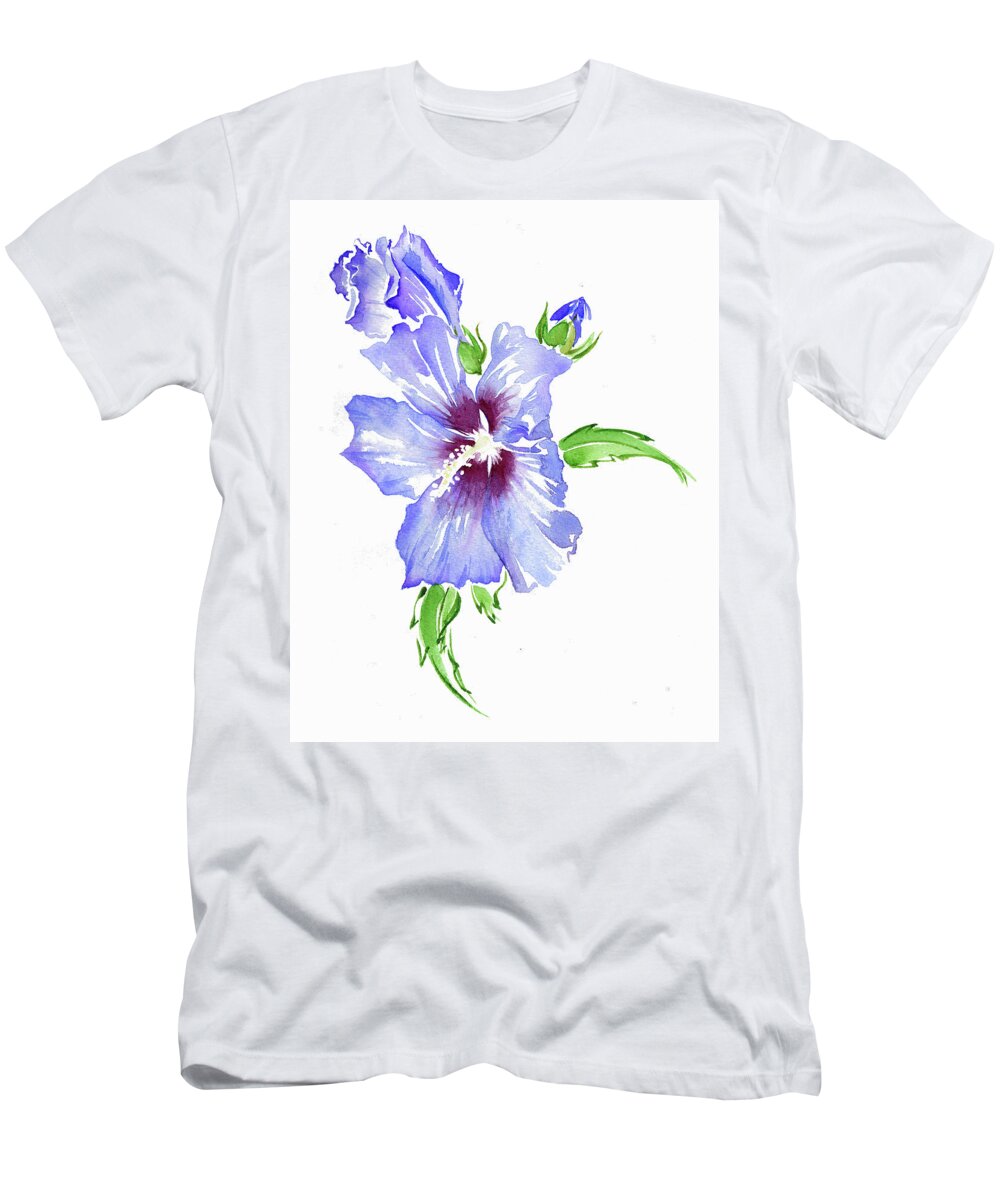 Beauty In Nature T-Shirt featuring the painting Watercolor Painting Of Hibiscus by Ikon Images